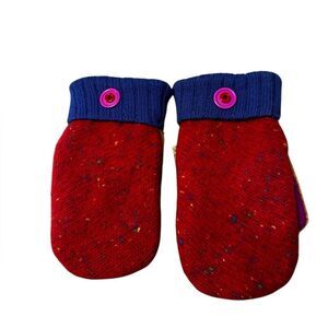 Northland Woolens Felted Wool Mittens Colorblock Fleece Lined Winter Gloves S/M